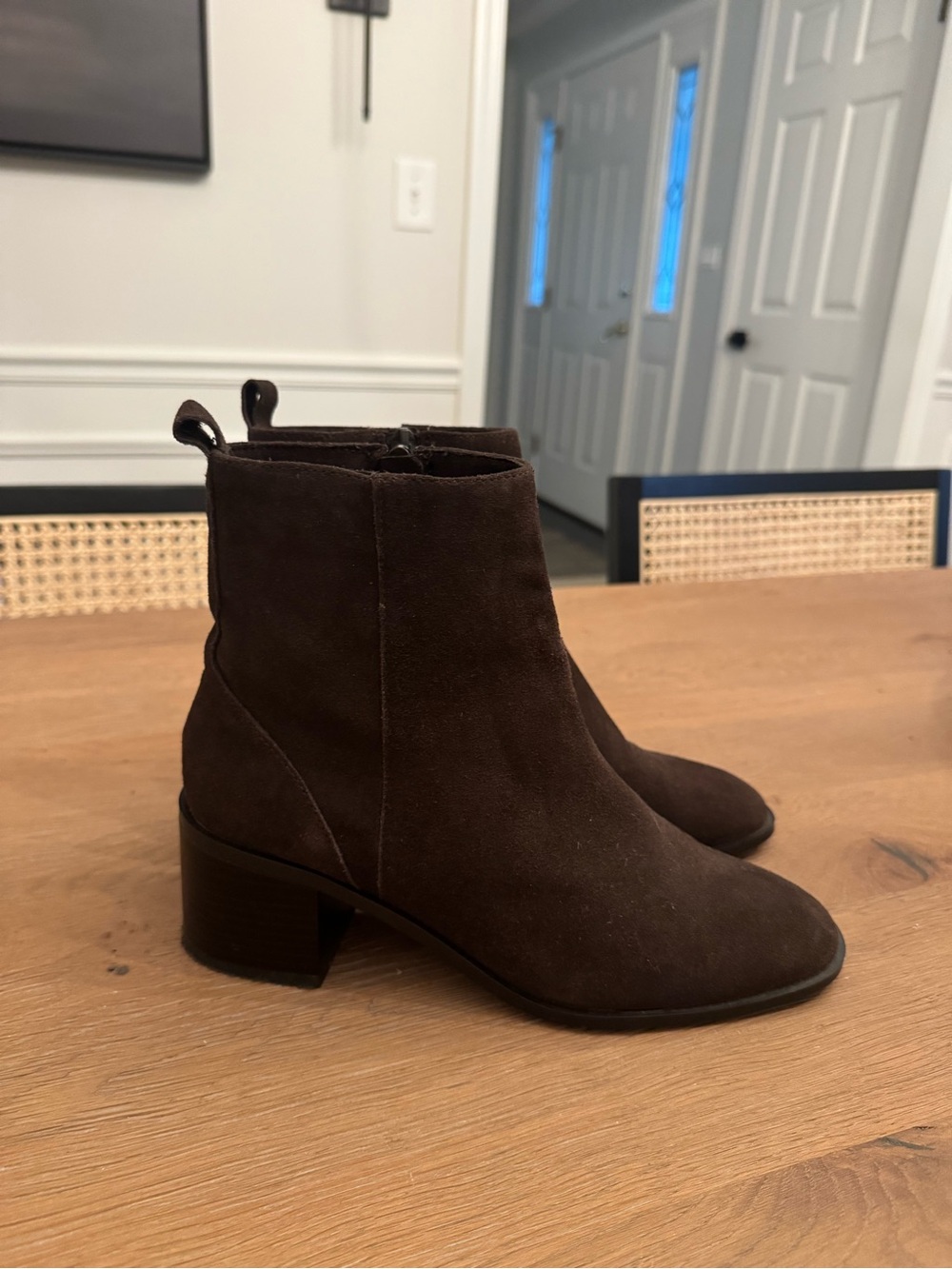 Zara Brown Suede Ankle Booties